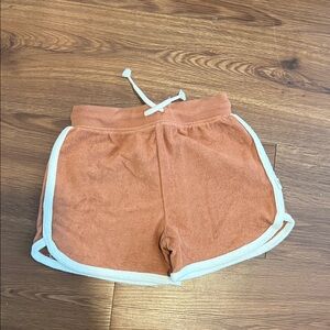 Kids' Casual Tan Shorts with White Edging